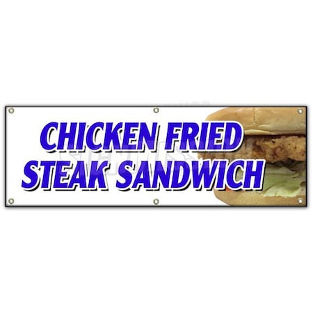 Signmission CHICKEN FRIED STEAK SANDWICH BANNER SIGN sausage gravy fresh crispy B-72 Chicken Fried Steak Sand